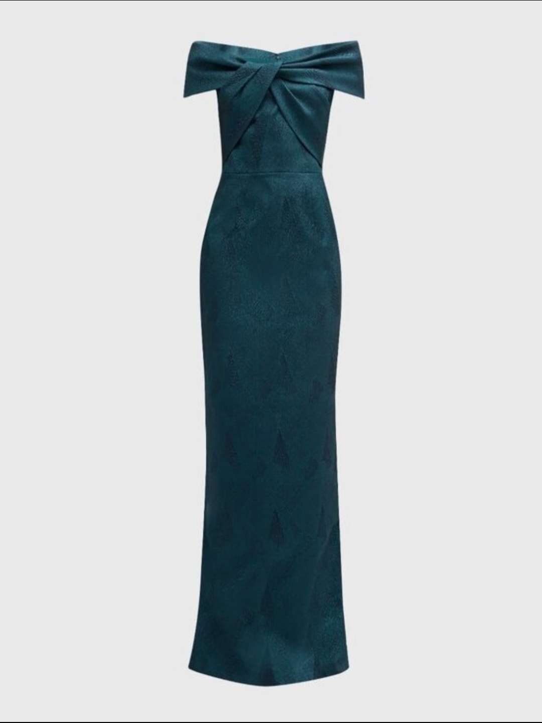 Off-Shoulder Teal Evening Gown Elegant Dress